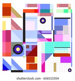 Trendy geometric elements memphis greeting cards design. Retro style texture, pattern and elements. Modern abstract design poster and cover template