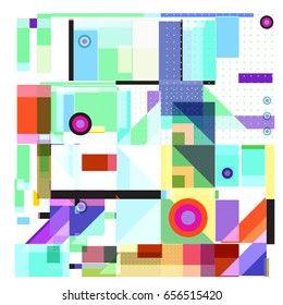 Trendy geometric elements memphis greeting cards design. Retro style texture, pattern and elements. Modern abstract design poster and cover template