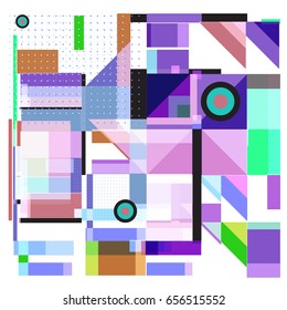 Trendy geometric elements memphis greeting cards design. Retro style texture, pattern and elements. Modern abstract design poster and cover template