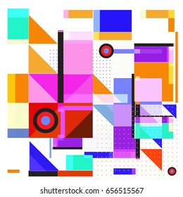 Trendy geometric elements memphis greeting cards design. Retro style texture, pattern and elements. Modern abstract design poster and cover template