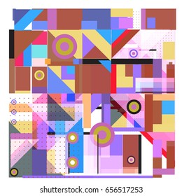 Trendy geometric elements memphis greeting cards design. Retro style texture, pattern and elements. Modern abstract design poster and cover template
