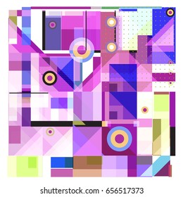 Trendy geometric elements memphis greeting cards design. Retro style texture, pattern and elements. Modern abstract design poster and cover template