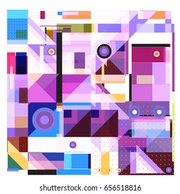 Trendy geometric elements memphis greeting cards design. Retro style texture, pattern and elements. Modern abstract design poster and cover template