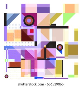 Trendy geometric elements memphis greeting cards design. Retro style texture, pattern and elements. Modern abstract design poster and cover template