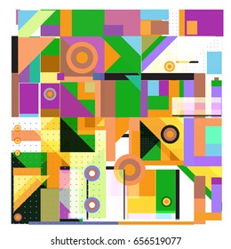 Trendy geometric elements memphis greeting cards design. Retro style texture, pattern and elements. Modern abstract design poster and cover template