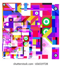 Trendy geometric elements memphis greeting cards design. Retro style texture, pattern and elements. Modern abstract design poster and cover template