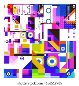 Trendy geometric elements memphis greeting cards design. Retro style texture, pattern and elements. Modern abstract design poster and cover template