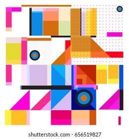Trendy geometric elements memphis greeting cards design. Retro style texture, pattern and elements. Modern abstract design poster and cover template