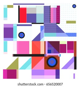 Trendy geometric elements memphis greeting cards design. Retro style texture, pattern and elements. Modern abstract design poster and cover template