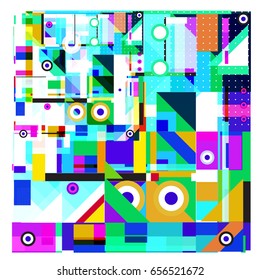 Trendy geometric elements memphis greeting cards design. Retro style texture, pattern and elements. Modern abstract design poster and cover template