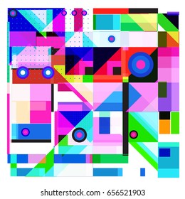 Trendy geometric elements memphis greeting cards design. Retro style texture, pattern and elements. Modern abstract design poster and cover template