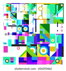 Trendy geometric elements memphis greeting cards design. Retro style texture, pattern and elements. Modern abstract design poster and cover template