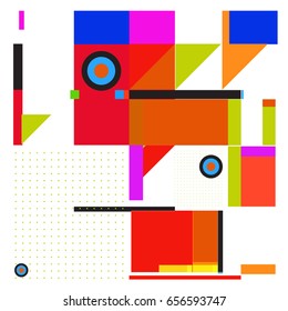 Trendy geometric elements memphis greeting cards design. Retro style texture, pattern and elements. Modern abstract design poster and cover template