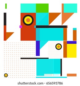 Trendy geometric elements memphis greeting cards design. Retro style texture, pattern and elements. Modern abstract design poster and cover template