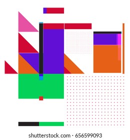 Trendy geometric elements memphis greeting cards design. Retro style texture, pattern and elements. Modern abstract design poster and cover template