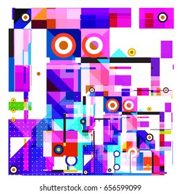 Trendy geometric elements memphis greeting cards design. Retro style texture, pattern and elements. Modern abstract design poster and cover template