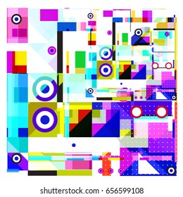 Trendy geometric elements memphis greeting cards design. Retro style texture, pattern and elements. Modern abstract design poster and cover template