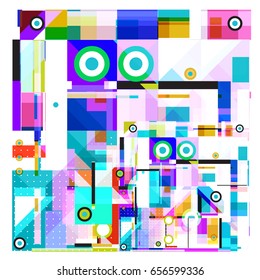 Trendy geometric elements memphis greeting cards design. Retro style texture, pattern and elements. Modern abstract design poster and cover template