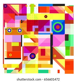 Trendy geometric elements memphis greeting cards design. Retro style texture, pattern and elements. Modern abstract design poster and cover template