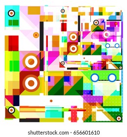 Trendy geometric elements memphis greeting cards design. Retro style texture, pattern and elements. Modern abstract design poster and cover template