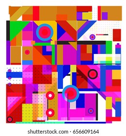 Trendy geometric elements memphis greeting cards design. Retro style texture, pattern and elements. Modern abstract design poster and cover template