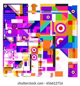 Trendy geometric elements memphis greeting cards design. Retro style texture, pattern and elements. Modern abstract design poster and cover template