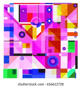 Trendy geometric elements memphis greeting cards design. Retro style texture, pattern and elements. Modern abstract design poster and cover template