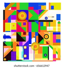 Trendy geometric elements memphis greeting cards design. Retro style texture, pattern and elements. Modern abstract design poster and cover template
