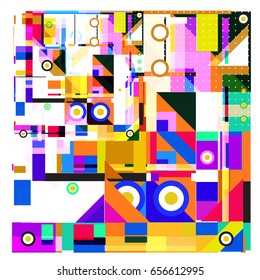 Trendy geometric elements memphis greeting cards design. Retro style texture, pattern and elements. Modern abstract design poster and cover template