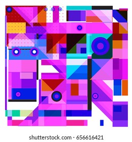 Trendy geometric elements memphis greeting cards design. Retro style texture, pattern and elements. Modern abstract design poster and cover template