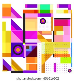 Trendy geometric elements memphis greeting cards design. Retro style texture, pattern and elements. Modern abstract design poster and cover template