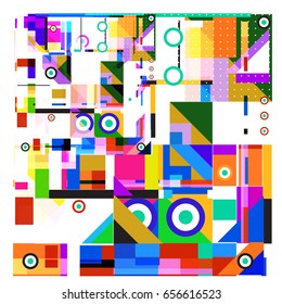 Trendy geometric elements memphis greeting cards design. Retro style texture, pattern and elements. Modern abstract design poster and cover template