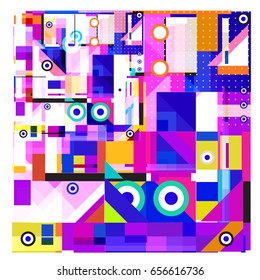 Trendy geometric elements memphis greeting cards design. Retro style texture, pattern and elements. Modern abstract design poster and cover template