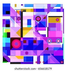 Trendy geometric elements memphis greeting cards design. Retro style texture, pattern and elements. Modern abstract design poster and cover template