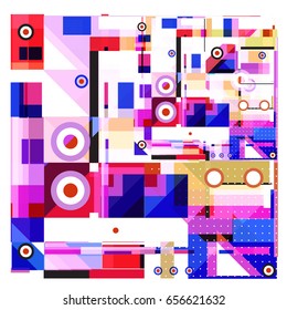 Trendy geometric elements memphis greeting cards design. Retro style texture, pattern and elements. Modern abstract design poster and cover template