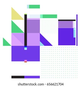 Trendy geometric elements memphis greeting cards design. Retro style texture, pattern and elements. Modern abstract design poster and cover template