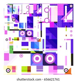 Trendy geometric elements memphis greeting cards design. Retro style texture, pattern and elements. Modern abstract design poster and cover template