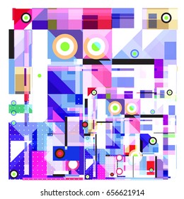 Trendy geometric elements memphis greeting cards design. Retro style texture, pattern and elements. Modern abstract design poster and cover template