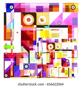 Trendy geometric elements memphis greeting cards design. Retro style texture, pattern and elements. Modern abstract design poster and cover template