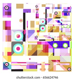 Trendy geometric elements memphis greeting cards design. Retro style texture, pattern and elements. Modern abstract design poster and cover template
