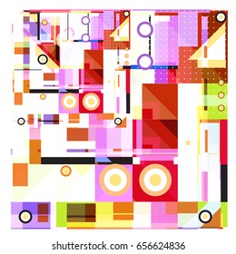 Trendy geometric elements memphis greeting cards design. Retro style texture, pattern and elements. Modern abstract design poster and cover template
