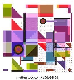 Trendy geometric elements memphis greeting cards design. Retro style texture, pattern and elements. Modern abstract design poster and cover template
