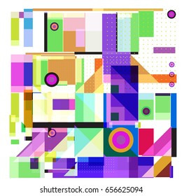 Trendy geometric elements memphis greeting cards design. Retro style texture, pattern and elements. Modern abstract design poster and cover template
