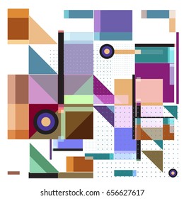 Trendy geometric elements memphis greeting cards design. Retro style texture, pattern and elements. Modern abstract design poster and cover template
