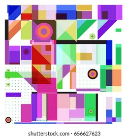 Trendy geometric elements memphis greeting cards design. Retro style texture, pattern and elements. Modern abstract design poster and cover template
