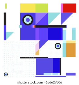 Trendy geometric elements memphis greeting cards design. Retro style texture, pattern and elements. Modern abstract design poster and cover template
