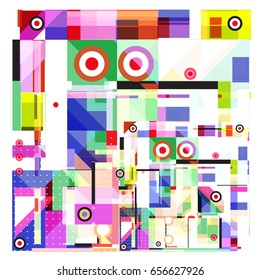 Trendy geometric elements memphis greeting cards design. Retro style texture, pattern and elements. Modern abstract design poster and cover template
