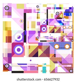 Trendy geometric elements memphis greeting cards design. Retro style texture, pattern and elements. Modern abstract design poster and cover template
