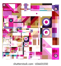 Trendy geometric elements memphis greeting cards design. Retro style texture, pattern and elements. Modern abstract design poster and cover template