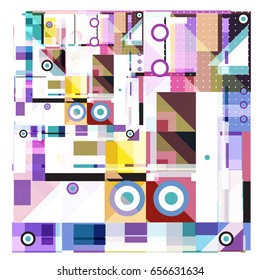 Trendy geometric elements memphis greeting cards design. Retro style texture, pattern and elements. Modern abstract design poster and cover template
